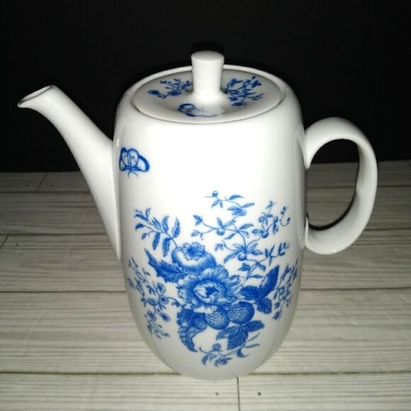 Rhapsody Royal Worcester Coffee Tea Pot & Creamer With 2 Cups Mugs 1975 England - Picture 8 of 12